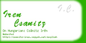 iren csanitz business card