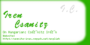 iren csanitz business card